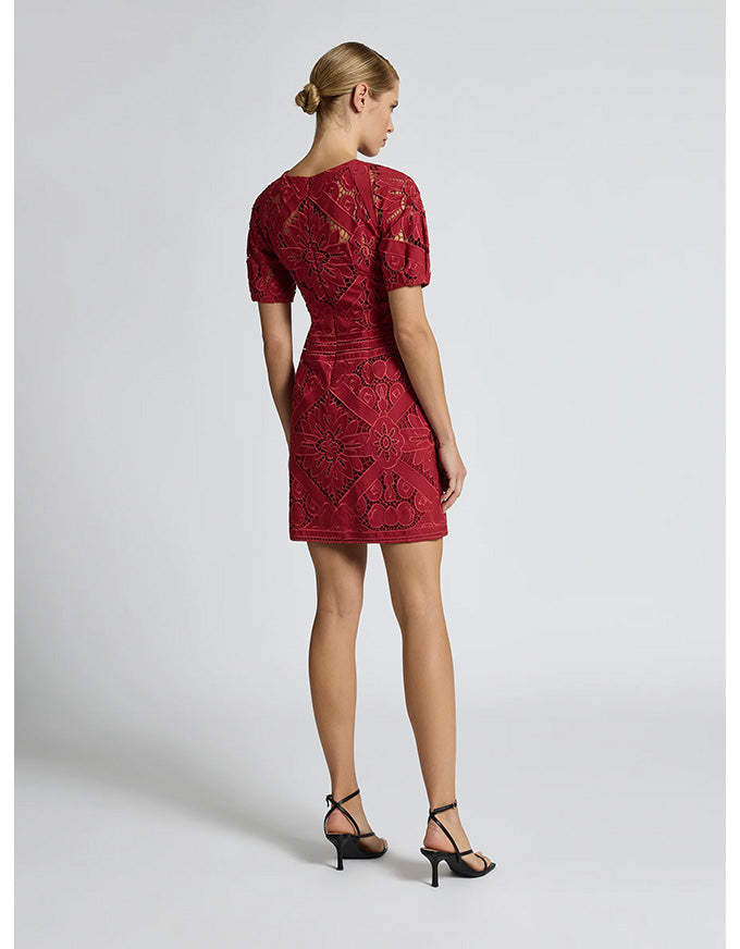 Letitia Short Dress Garnet - Australian Made