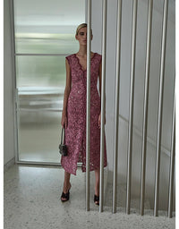 Lily A-Line Dress Garnet/Blush - Australian Made