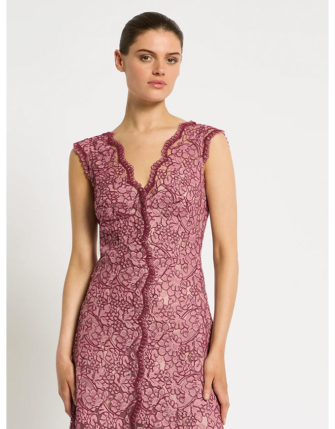 Lily A-Line Dress Garnet/Blush - Australian Made