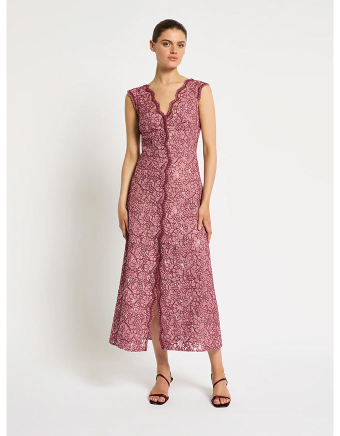 Lily A-Line Dress Garnet/Blush - Australian Made