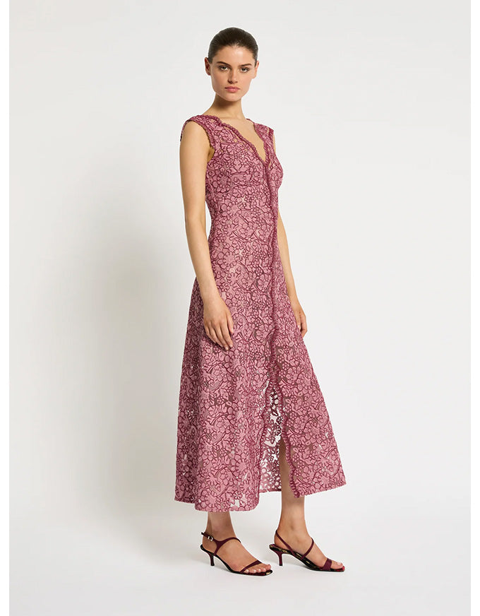 Lily A-Line Dress Garnet/Blush - Australian Made