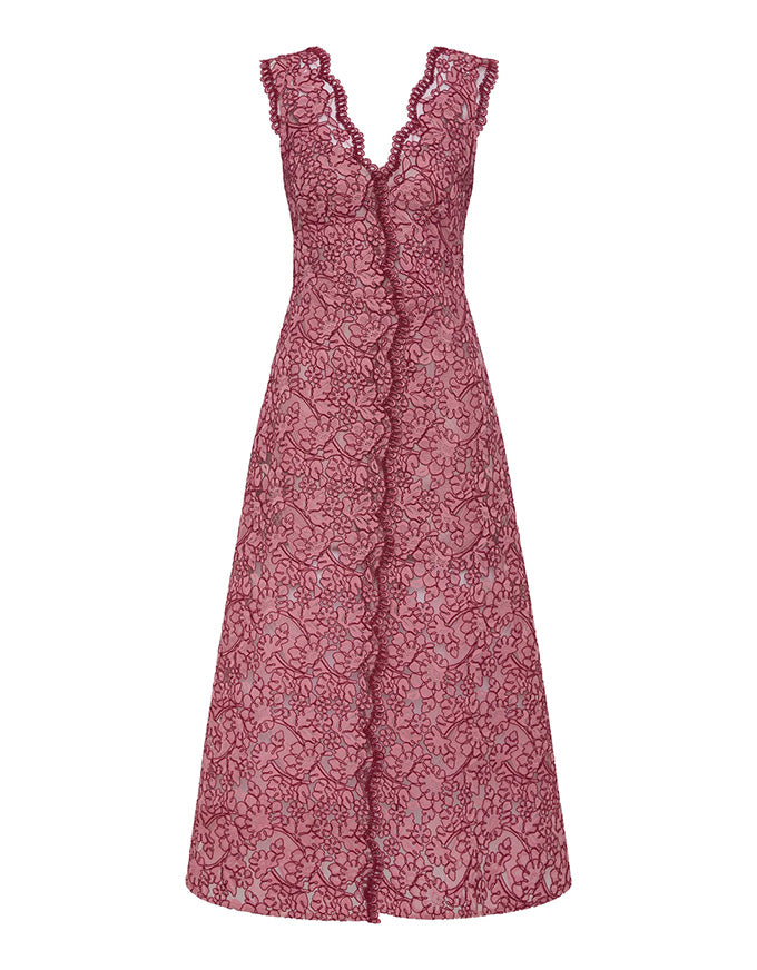 Lily A-Line Dress Garnet/Blush - Australian Made