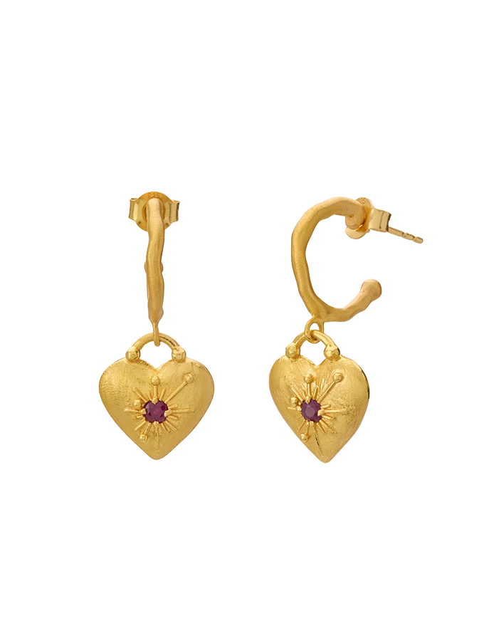 Love You Large Hoop Earrings 18KT YGP