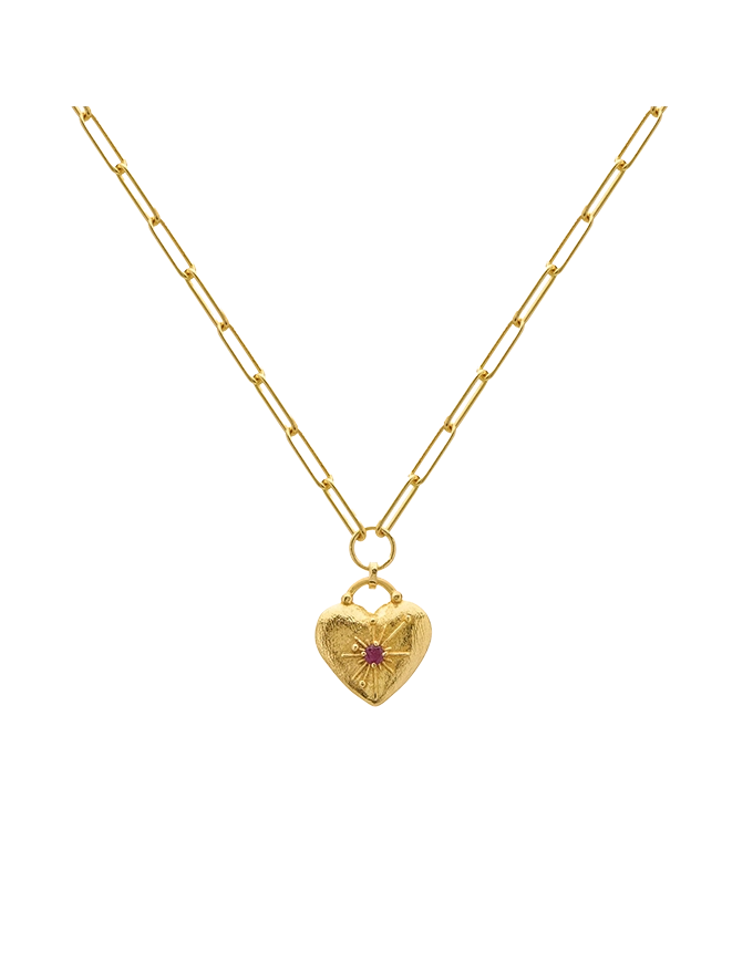 Love You Large Heart Necklace 18KT