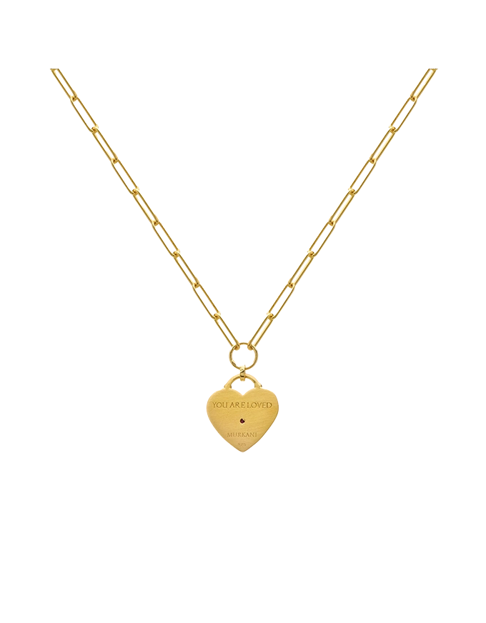 Love You Large Heart Necklace 18KT