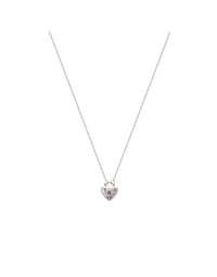 Love You Small Heart Necklace Silver