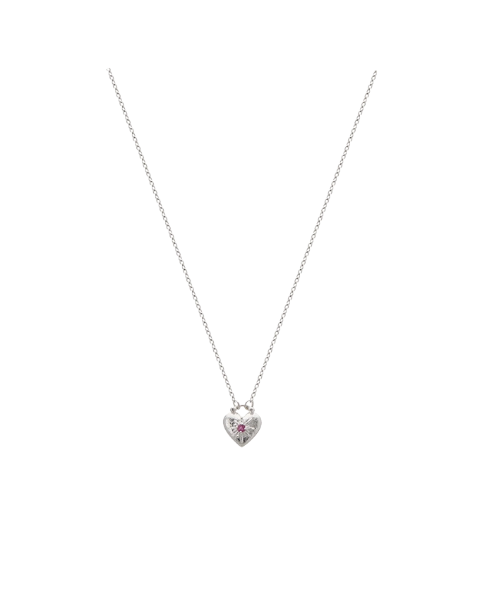 Love You Small Heart Necklace Silver
