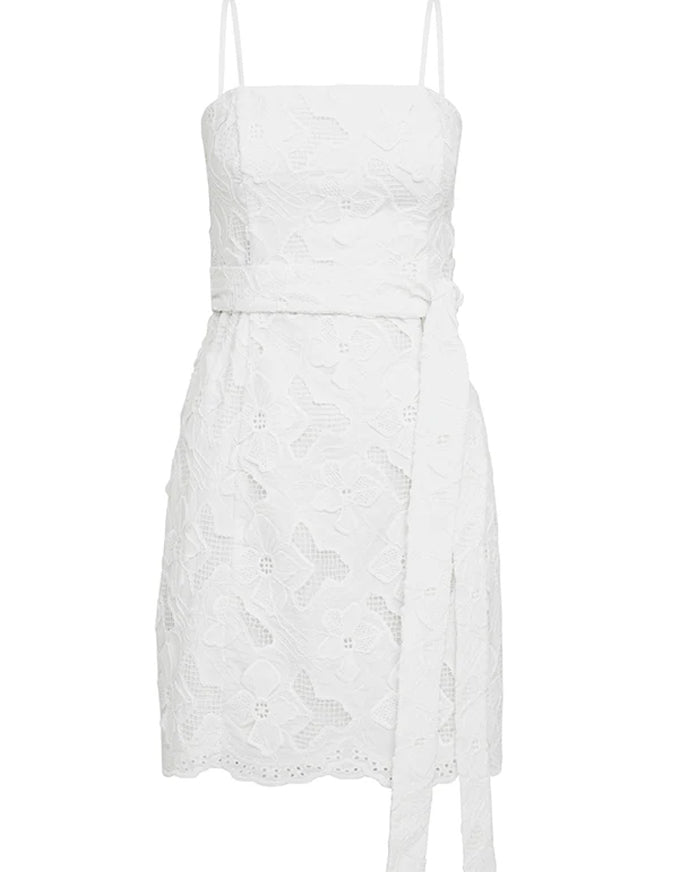 Luna Embroidery Mini Dress White