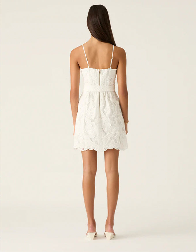 Luna Embroidery Mini Dress White