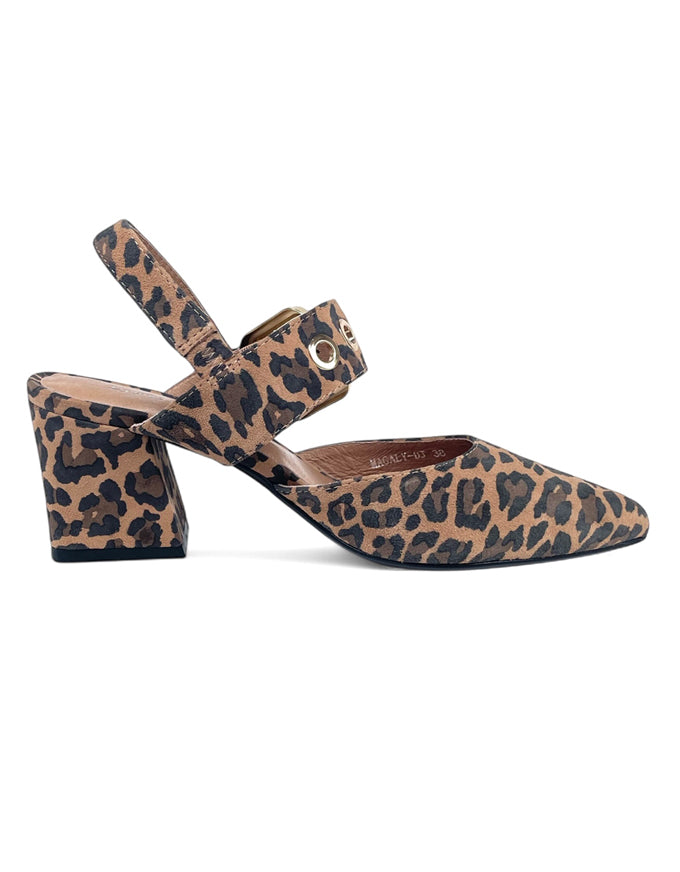 Magaly Heels Camel Leopard Suede