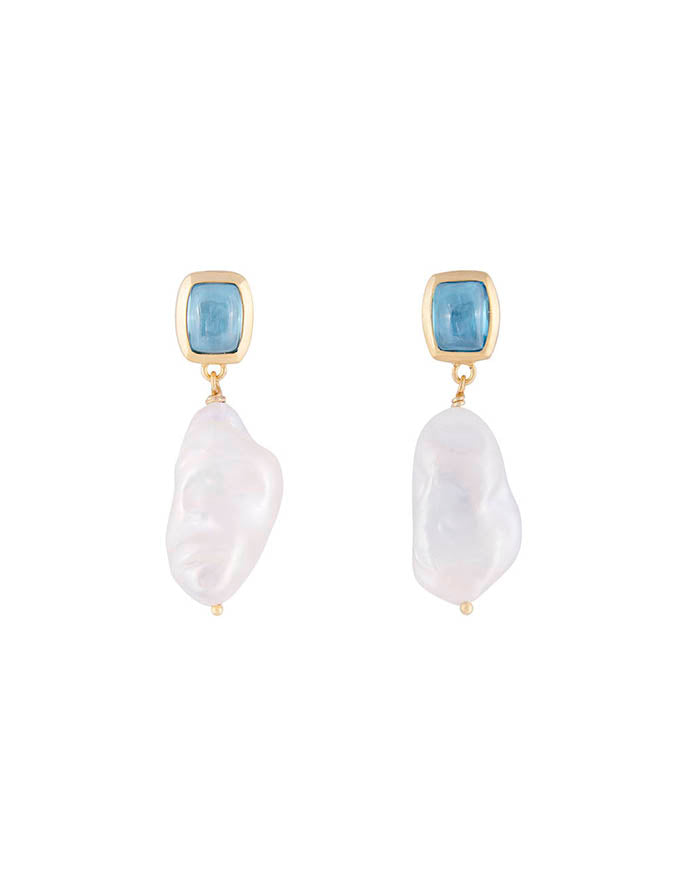 Blue Topaz Keshi Drops