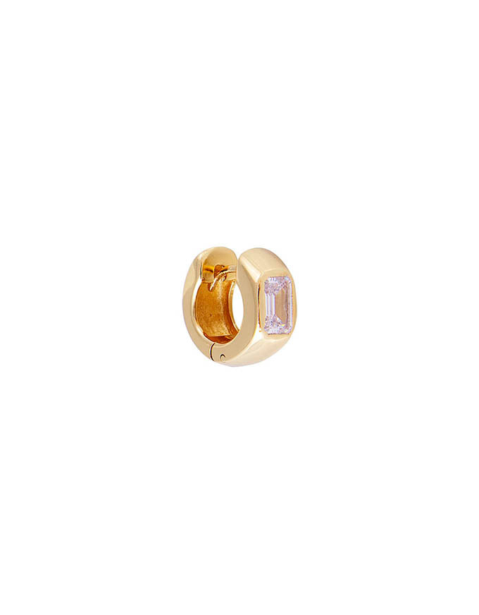 Crystal Emerald Cut Huggies
