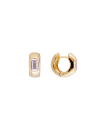Crystal Emerald Cut Huggies
