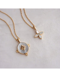 Oval Necklace w MOP 18KT YGP