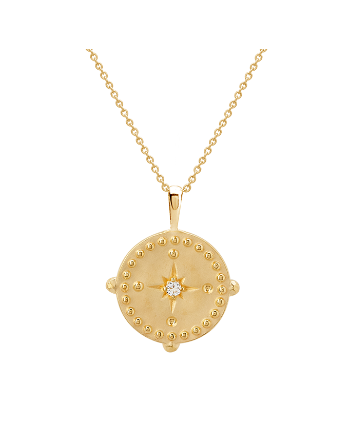 Into The Light Disc Necklace 18KT YGP