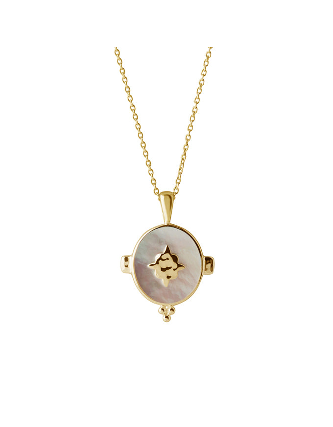 Oval Necklace w MOP 18KT YGP