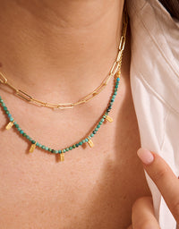 Turquoise Choker Necklace 18kt ygp