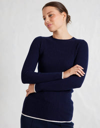 Marley Merino Top Navy