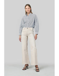 Marrie Cream Flare Wide Leg Jeans