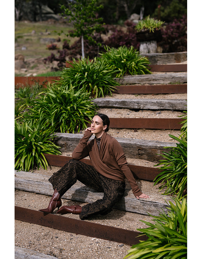 Soho Cardigan Choc (Tan)