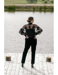 Alley Sheer Lace Blouse Black