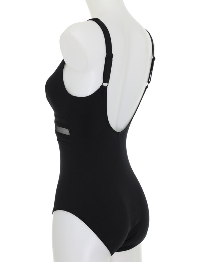 Mesh Insert One Piece Black