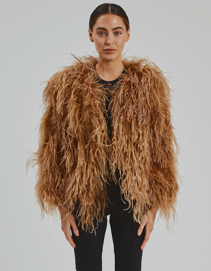 Faux ostrich feather coat hotsell