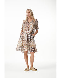 Middy Grace Dress Savanna Cotton Brown