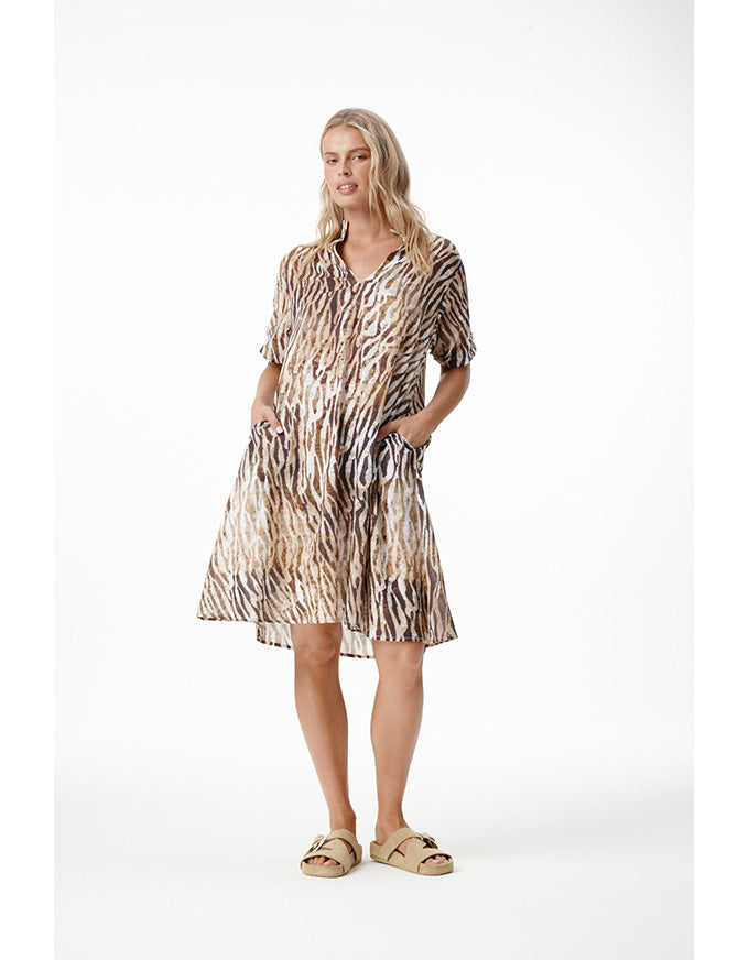 Middy Grace Dress Savanna Cotton Brown