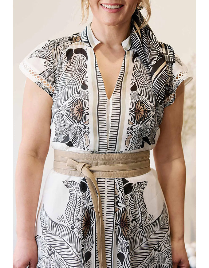 Milton Wrap Belt Oatmeal Leather