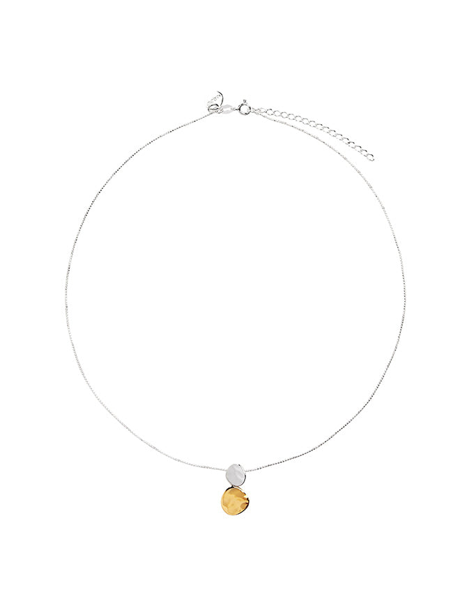 Shard 2Tone DoubleDisk Necklace