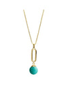Enchantress Yellow Gold Turquoise Pendant Necklace