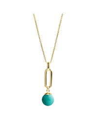 Enchantress Yellow Gold Turquoise Pendant Necklace