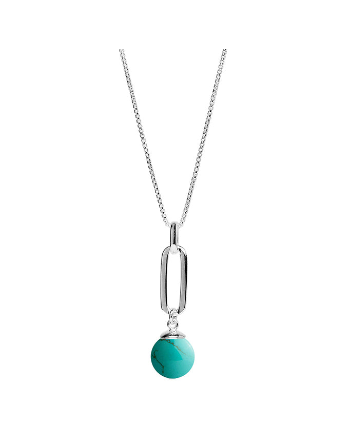 Enchantress Silver Turquoise Pendant Necklace