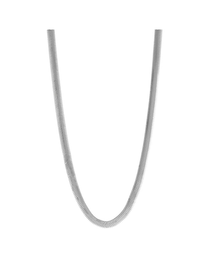 Celestine Silver Serpent Chain Necklace (Luxe)