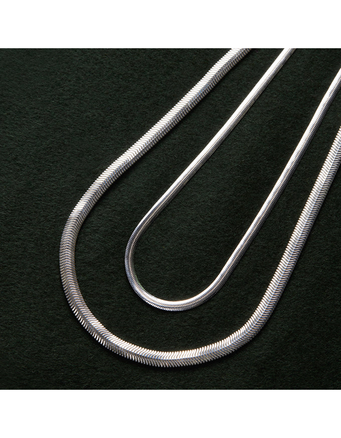 Celestine Silver Serpent Chain Necklace (Luxe)