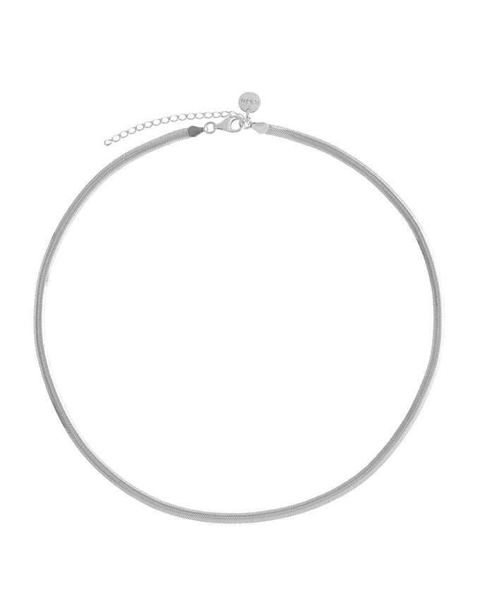 Celestine Silver Serpent Chain Necklace