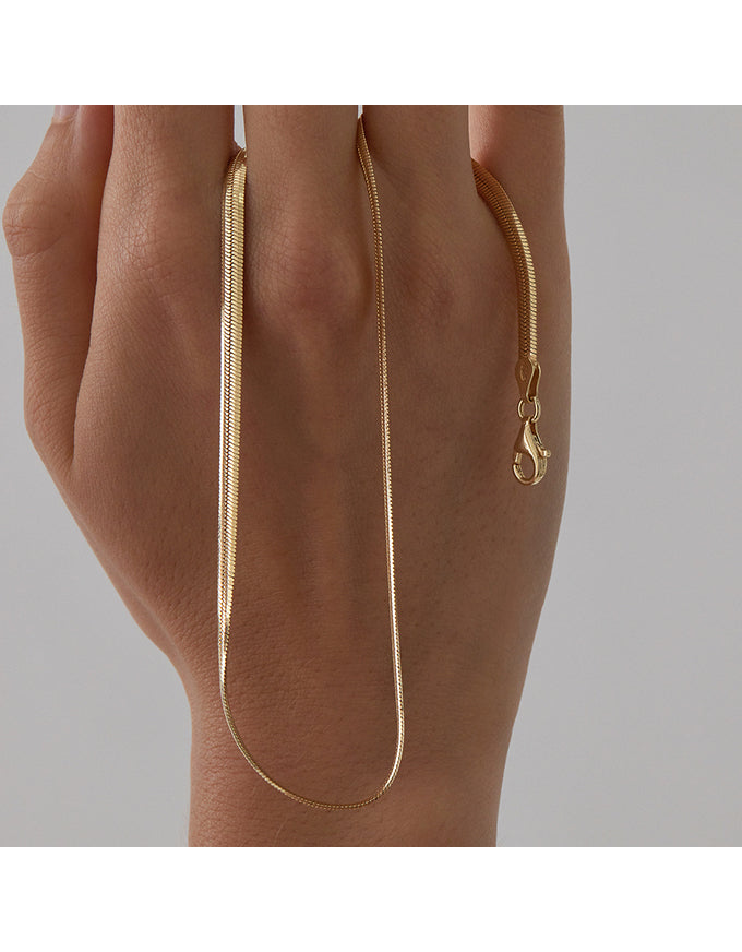 Celestine Yellow Gold Serpent Chain Necklace
