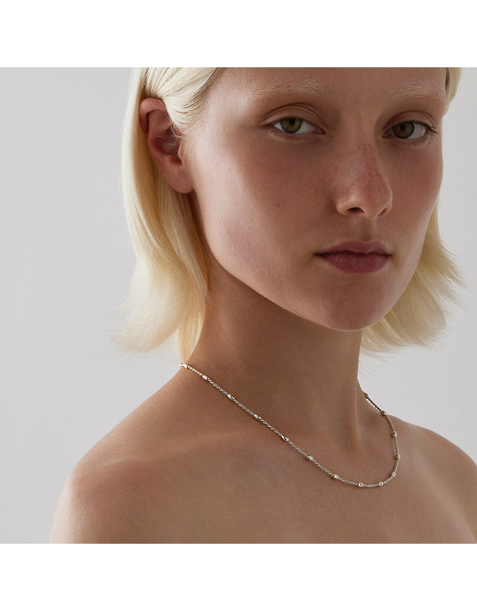 Cassiopeia Silver Necklace (45cm+ext)