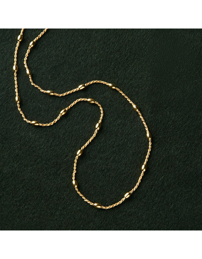 Cassiopeia Yellow Gold Twist Chain Necklace