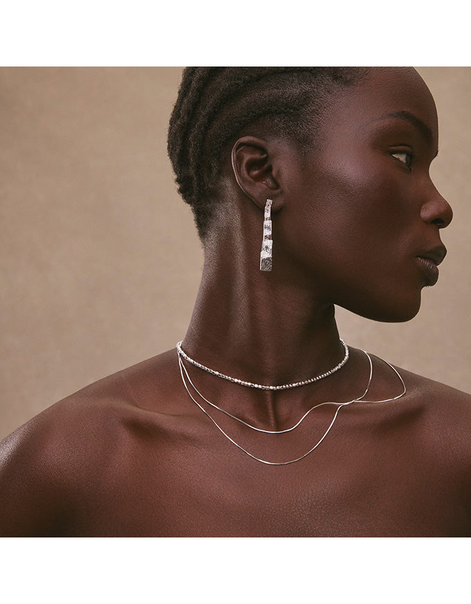 Mirage Double Chain Necklace Silver