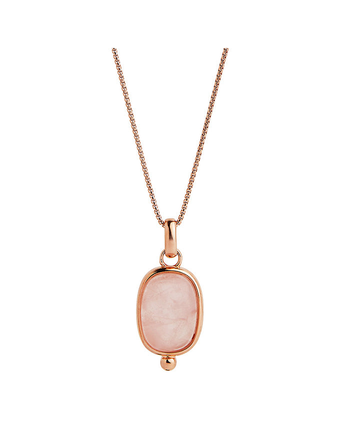 Fleur Rose Quartz Pendant Rose Gold