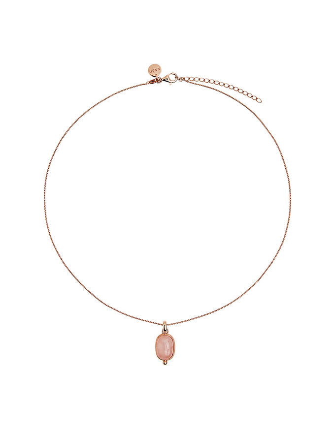 Fleur Rose Quartz Pendant Rose Gold
