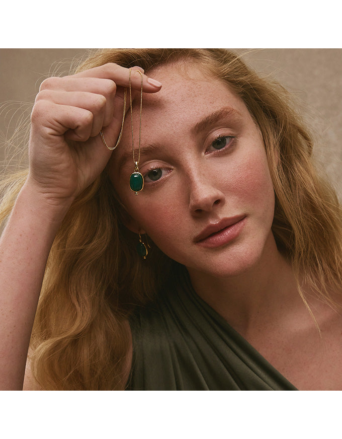 Fleur Green Onyx Pendant