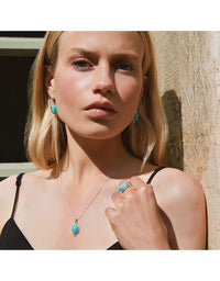 Fleur Amazonite Pendant Silver