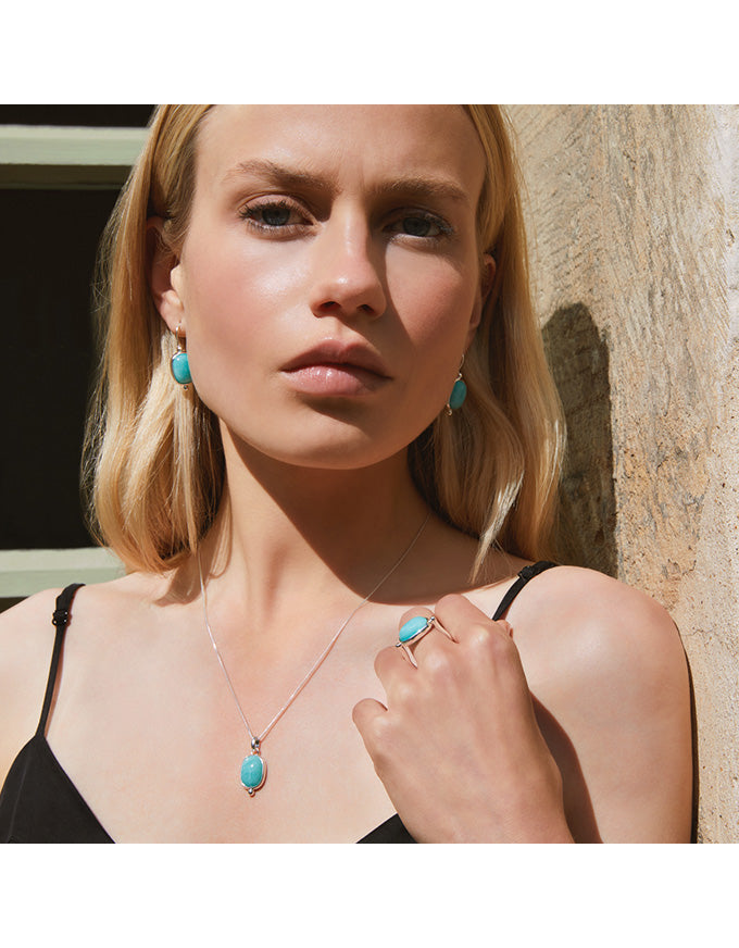 Fleur Amazonite Pendant Silver