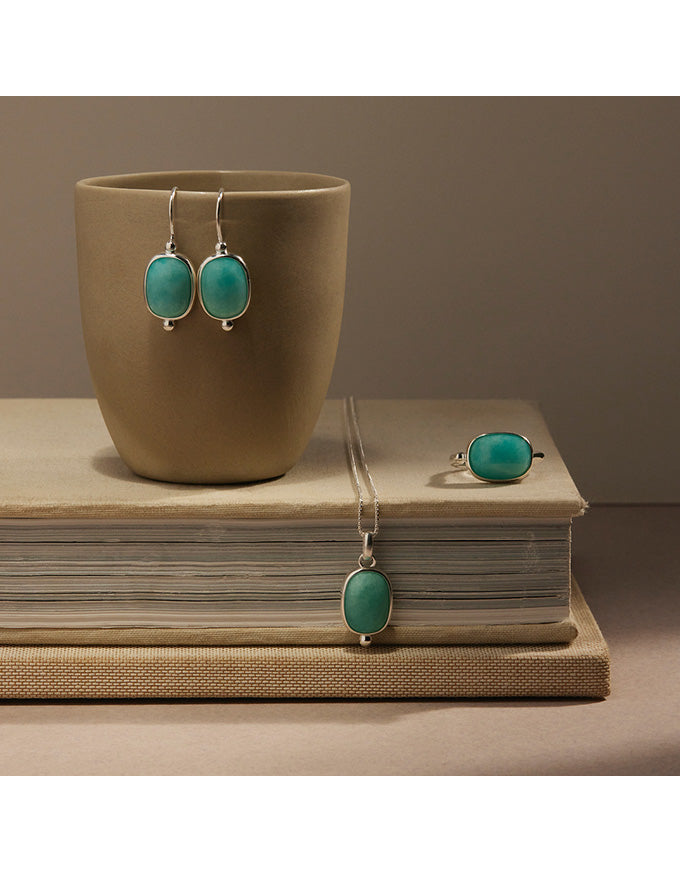 Fleur Amazonite Pendant Silver