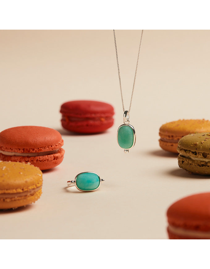 Fleur Amazonite Pendant Silver