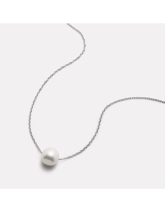 Whirlpool Pearl Necklace Silver