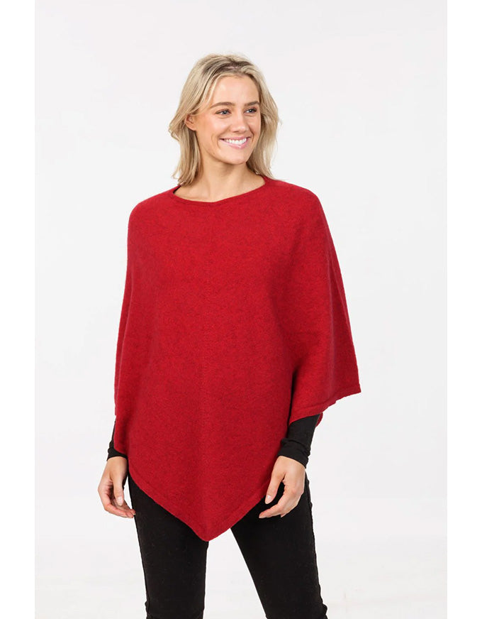 Poncho - Possum/Merino/Silk - Berry